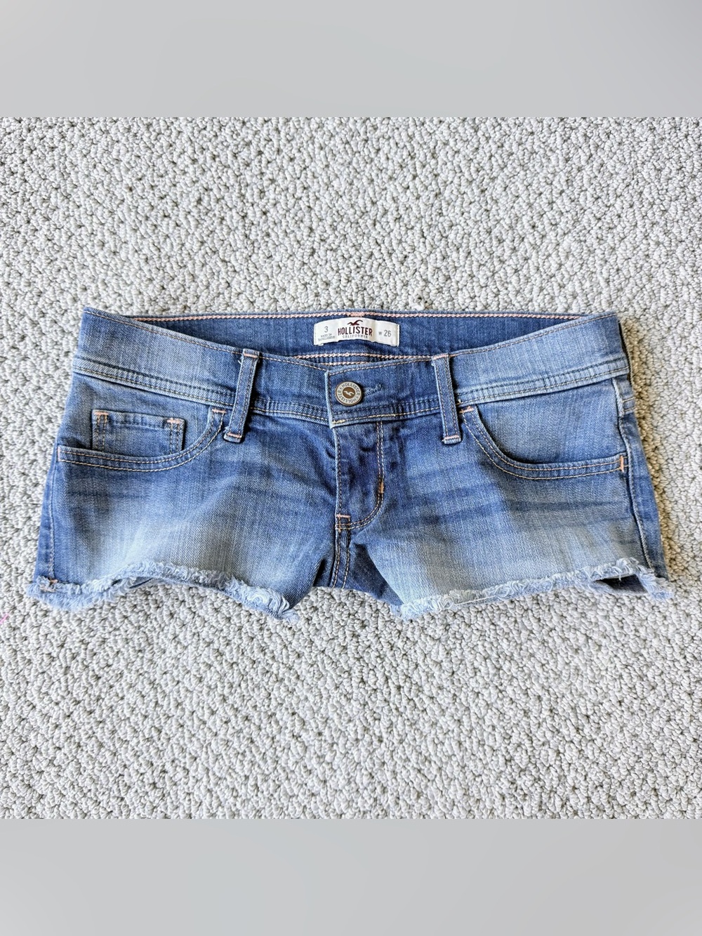 Y2K Hollister Light Blue Denim Cutoff mini low rise Shorts